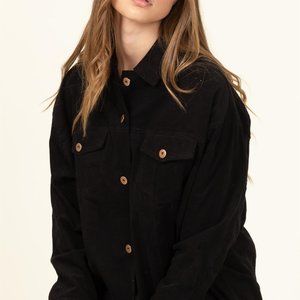 frayed corduroy shacket